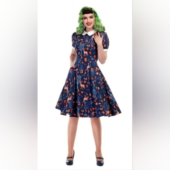 Collectif Dresses & Skirts - Collectif Peta Forest Friends Dress, Like New, Size M